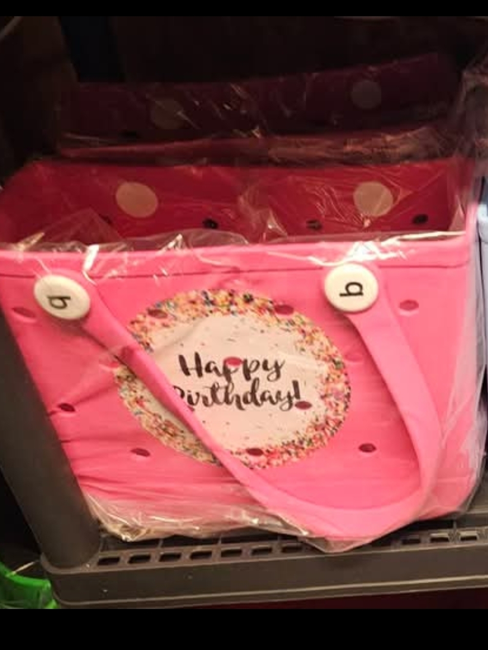 Pink "Happy Birthday" Small BOGG LIKE BAG